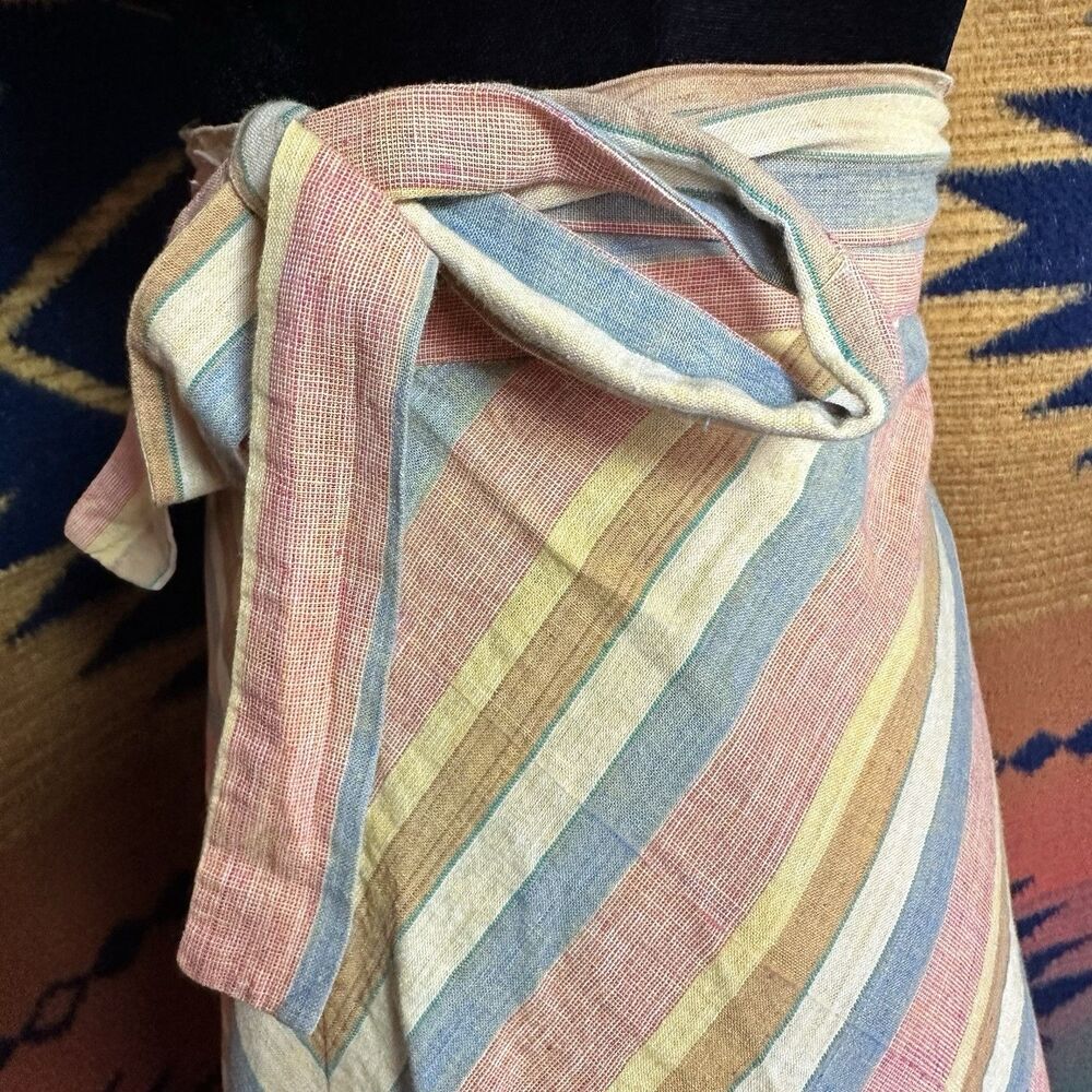 Vintage 70’s Modern Junior Cotton Wrap Around Skirt. Large. Boho. Rare Vintage. - Picture 7 of 16